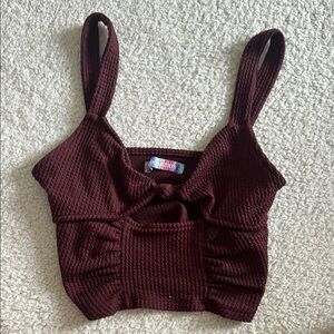 Urban Outfitters Burgundy Knit Crop Top